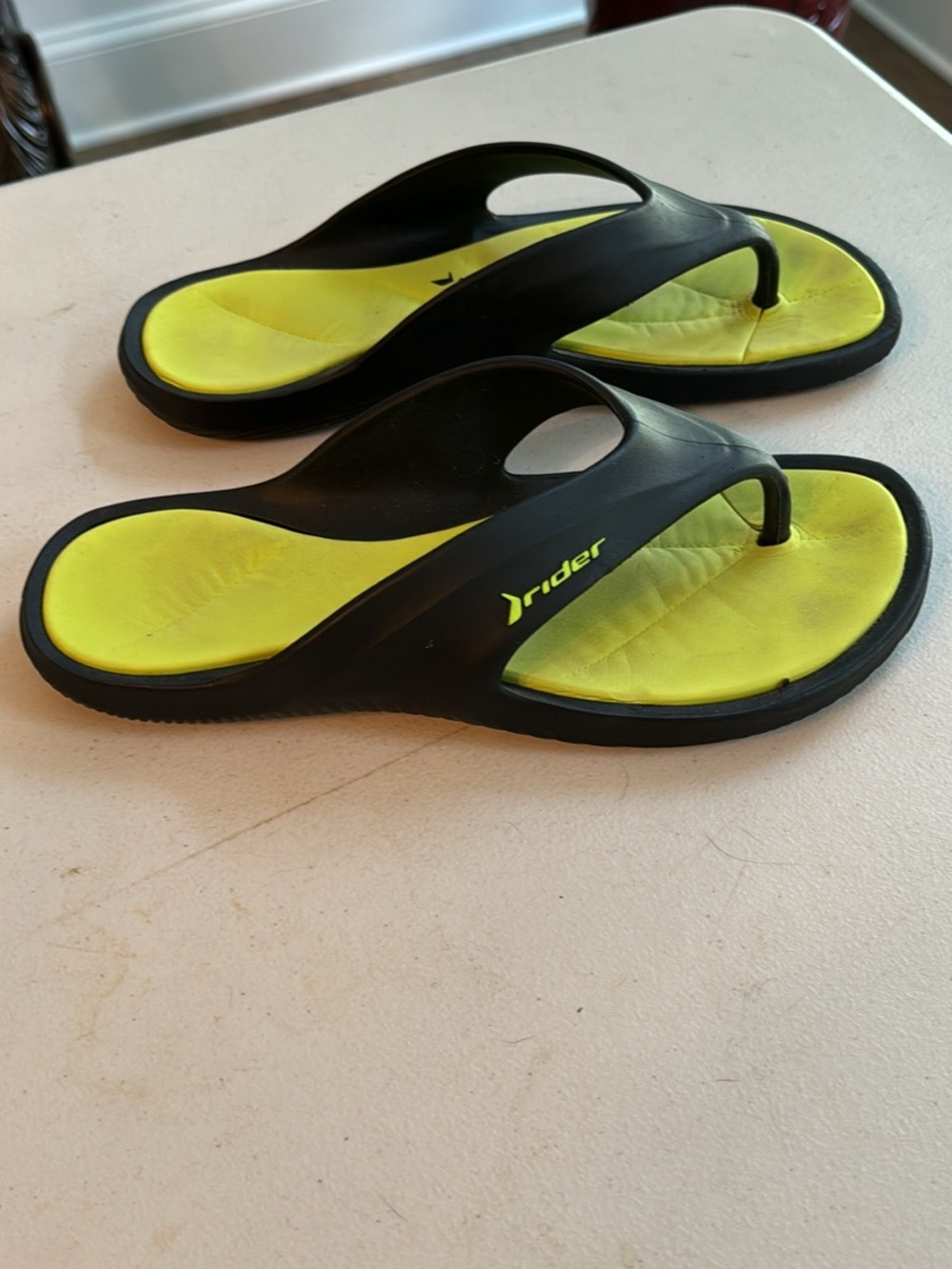 Rider Black + Neon Yellow Flip Flops